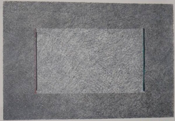 Collage Blue and Black Line, Pink Ribbon - Georgette Batlle